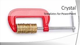  Presentation with stock market abstract business concept - Cool new PPT layouts with vise grip - business concept with clamp backdrop and a white colored foreground