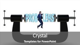  Presentation with challenge - Audience pleasing PPT theme consisting of vise grip - business problem and challenge concept backdrop and a  colored foreground