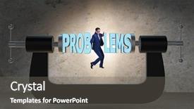  Presentation with challenge - Amazing presentation having vise grip - business problem and challenge concept backdrop and a  colored foreground