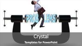  Presentation with challenge - Beautiful presentation featuring vise grip - business problem and challenge concept backdrop and a  colored foreground