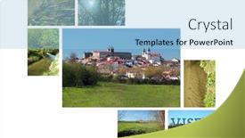  Presentation with green travel - Cool new PPT theme with viseu-portugal-travel-excelence-vacations backdrop and a light blue colored foreground