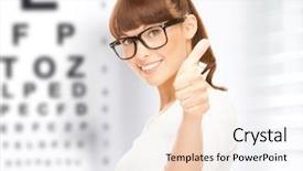  Presentation with eye surgery - Beautiful slides featuring vision concept - woman in eye backdrop and a sky blue colored foreground