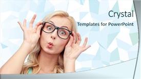  Presentation with fish people - Slide set consisting of vision education and people concept background and a sky blue colored foreground