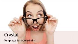  Presentation with vision imparement - Slides having vision education and people concept background and a coral colored foreground