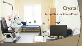  Presentation with ophthalmology - Slides enhanced with vision eye - interior ophthalmology clinic background and a cream colored foreground