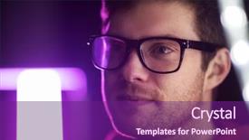  Presentation with vision - Beautiful slide deck featuring vision eyewear and people concept backdrop and a violet colored foreground