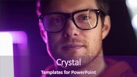  Presentation with ultra - Audience pleasing presentation design consisting of vision eyewear and people concept backdrop and a violet colored foreground