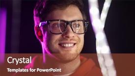  Presentation with vision - Presentation theme featuring vision eyewear and people concept background and a red colored foreground