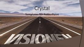  Presentation with lonely desert road - Amazing presentation theme having highway projects - vision in german written backdrop and a light gray colored foreground