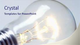  Presentation with blue - Cool new theme with vision light bulb - close-up of lit lightbulb isolated backdrop and a sky blue colored foreground