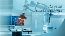 Presentation with instrument - Slides consisting of vision-measuring-instrument-inspecting-pcb background and a  colored foreground