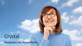  Presentation with old people animated - Colorful presentation design enhanced with vision and old people concept backdrop and a light blue colored foreground