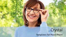  Presentation with old people - Beautiful PPT layouts featuring vision and old people concept backdrop and a light blue colored foreground