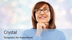  Presentation with old people - Slide set enhanced with vision and old people concept background and a light blue colored foreground