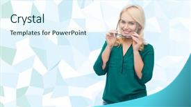  Presentation with vision - PPT theme with vision optics education and people background and a sky blue colored foreground