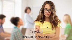  Presentation with high school testing multicultural - Presentation design consisting of vision schools - high school education and human background and a coral colored foreground