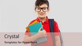  Presentation with polo - Slides having vision schools - school education and people concept background and a coral colored foreground