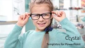  Presentation with new baby girl - PPT theme featuring vision selling - cute little girl with new background and a light blue colored foreground