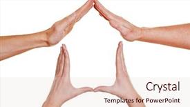  Presentation with house - Theme featuring vision selling - many hands forming the outline background and a lemonade colored foreground