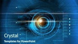  Presentation with eye - PPT theme enhanced with vision systems - female digital eye background and a ocean colored foreground