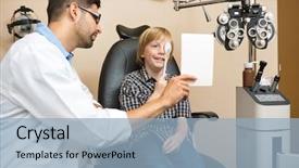  Presentation with vision - PPT theme consisting of vision test with one eye background and a light blue colored foreground