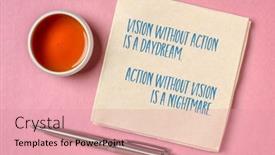  Presentation with motivational - Presentation design having vision-without-action background and a coral colored foreground