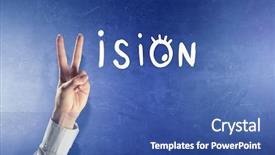  Presentation with vision - Theme consisting of vision word with fingers instead background and a  colored foreground