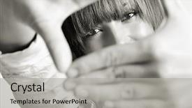  Presentation with world vision - Beautiful presentation design featuring vision to the world beyond backdrop and a light gray colored foreground