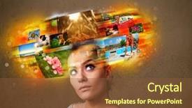  Presentation with memories - Theme consisting of visioning future - cute girl with colorful glowing background and a  colored foreground