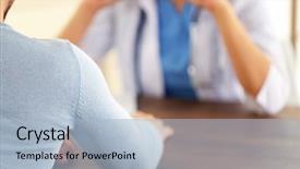  Presentation with nurse a male patient - Presentation theme having visit - male patient visiting doctor background and a light blue colored foreground