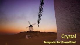  Presentation with novel - Presentation design featuring cervantes novel don quixote background and a tawny brown colored foreground