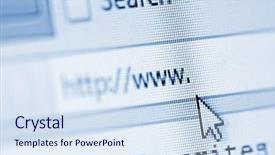  Presentation with monitor computer - Cool new PPT layouts with visit website - macro shot of a computer backdrop and a sky blue colored foreground