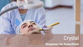  Presentation with scan barcode the laser - PPT theme having visiting dermatologyst for laser scar background and a  colored foreground