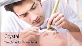  Presentation with laser - Slides featuring visiting dermatologyst for laser scar background and a  colored foreground