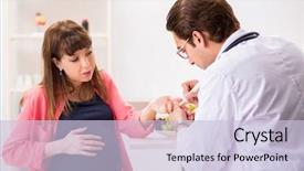  Presentation with pregnant woman doctor - Beautiful theme featuring visiting doctor discussing healthy diet backdrop and a lemonade colored foreground