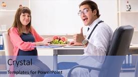  Presentation with pregnant woman doctor - Beautiful presentation featuring visiting doctor discussing healthy diet backdrop and a  colored foreground