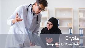  Presentation with muslim - Colorful PPT theme enhanced with visiting doctor for regular check backdrop and a gray colored foreground