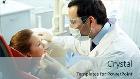  Presentation with teen girl tech - Presentation with visiting her dentist for teeth background and a light blue colored foreground