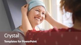  Presentation with cancer - Presentation enhanced with visiting her mother with cancer background and a tawny brown colored foreground