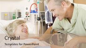  Presentation with middle ages - Audience pleasing theme consisting of visiting his mother in hospital backdrop and a  colored foreground