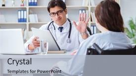  Presentation with asian doctor obese patient - Amazing presentation theme having visiting male doctor for regular backdrop and a light blue colored foreground