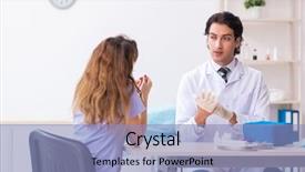  Presentation with nurse a male patient - Colorful presentation theme enhanced with visiting male doctor for regular backdrop and a  colored foreground