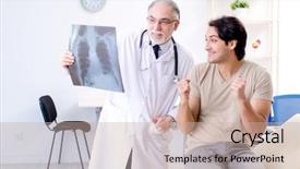  Presentation with radiologist - Colorful slide deck enhanced with visiting old male doctor radiologist backdrop and a soft green colored foreground