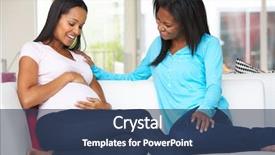  Presentation with pregnant woman - Cool new presentation theme with visiting pregnant friend at home backdrop and a ocean colored foreground