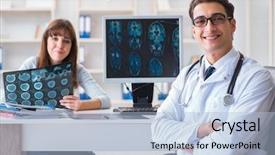  Presentation with dental radiology panoramic x ray - Audience pleasing presentation theme consisting of visiting radiologist for x-ray backdrop and a light blue colored foreground