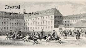  Presentation with journal - Amazing PPT theme having visiting saint-cyr french military backdrop and a light gray colored foreground