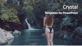  Presentation with back pack tourism - Amazing slide deck having visiting the aling-aling waterfall backdrop and a  colored foreground