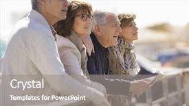  Presentation with vacation - PPT layouts having visitor - group of senior people background and a gray colored foreground