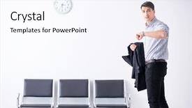  Presentation with patient waiting time - Amazing presentation having visitor management - man nervously impatiently waiting backdrop and a sky blue colored foreground