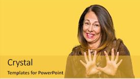  Presentation with beautiful flower elegant - Slide set consisting of vison - beautiful middle age elegant woman background and a yellow colored foreground